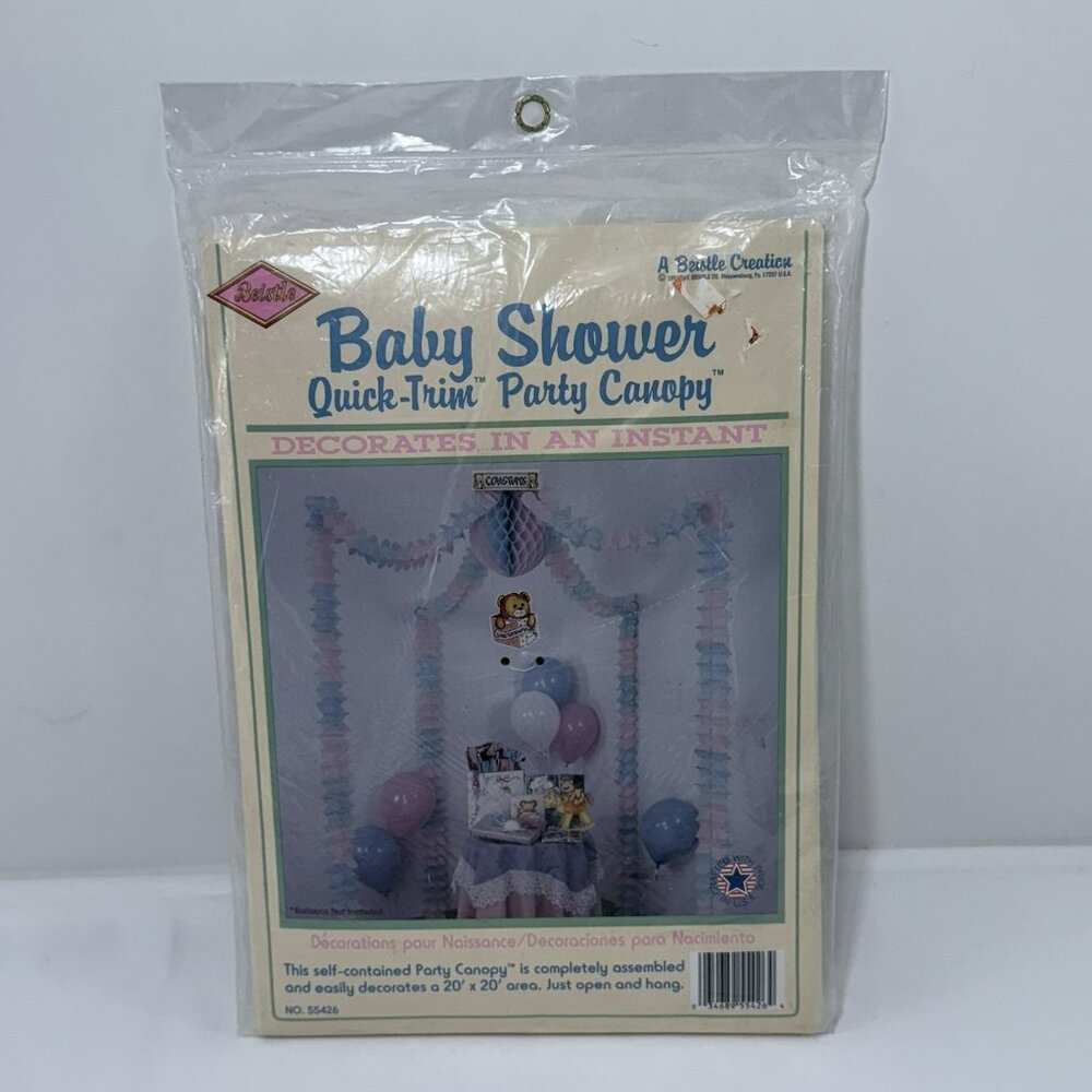 Vintage Beistle Baby Shower Party Canopy Quick Trim Easy Decoration Hang Kits
